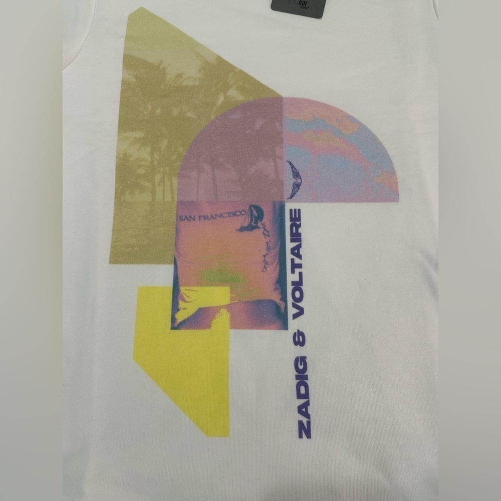 NWT Zadig & Voltaire Bow Mo Terry Palmier Judo Tee M Crewneck - Picture 6 of 9